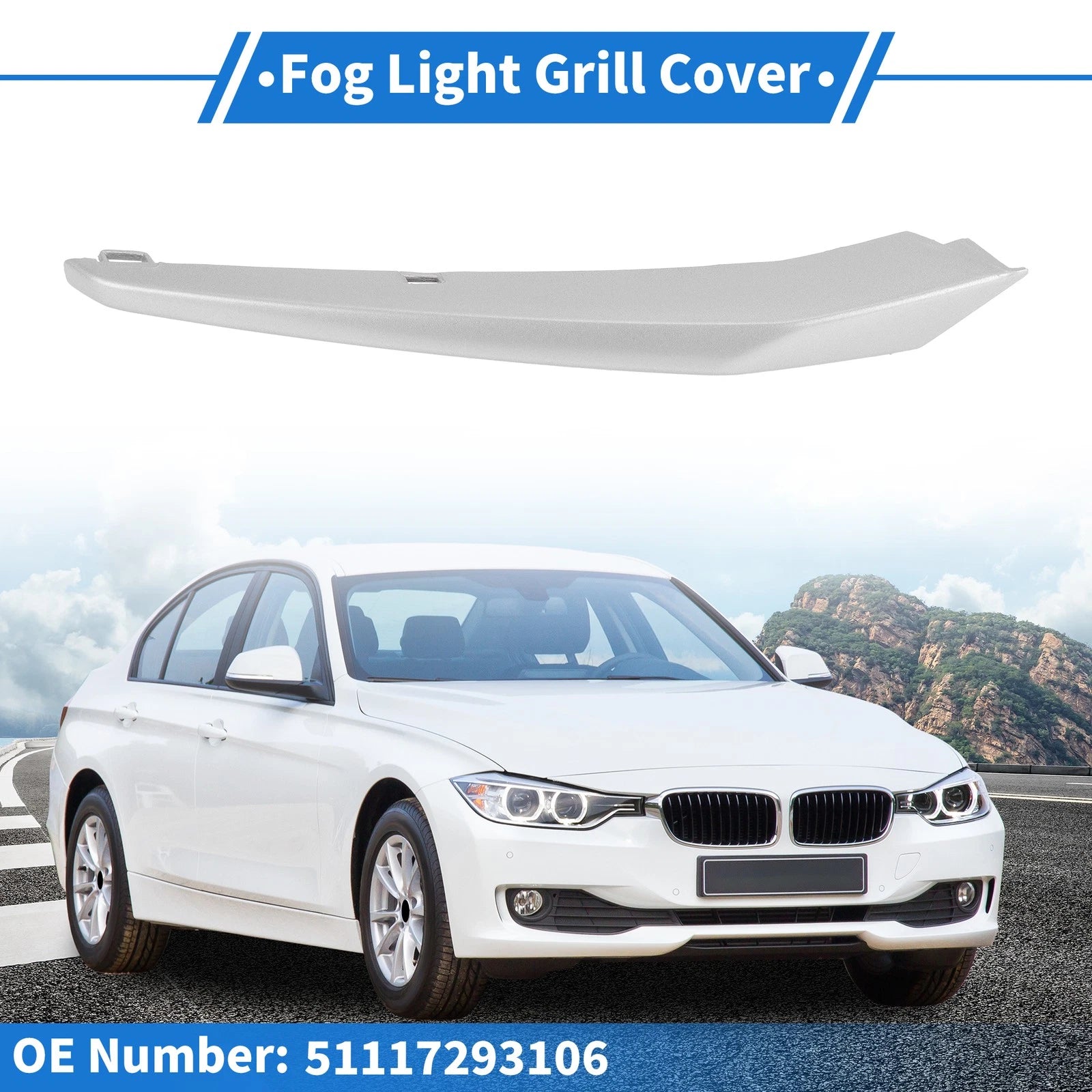 Front Left Fog Light Grill Replacement for BMW 3 Series (2011–2015)
