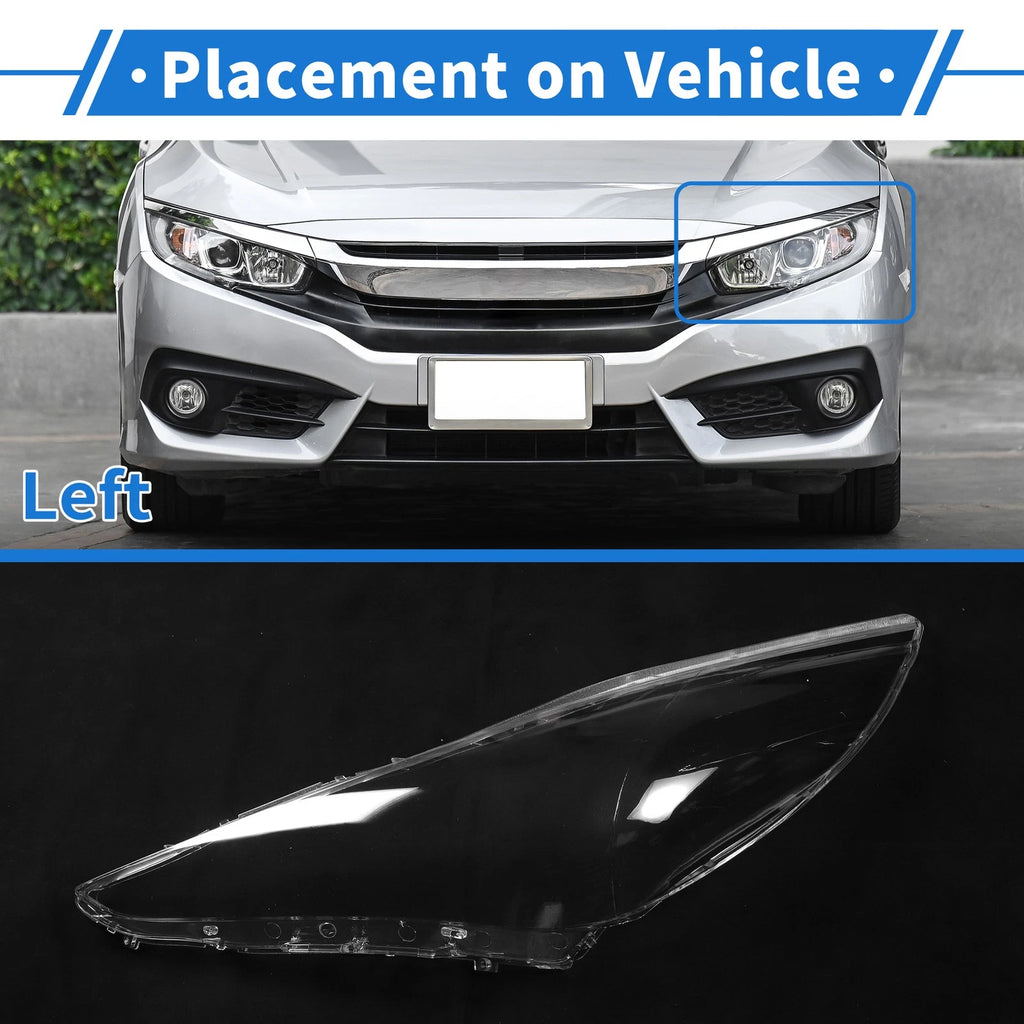 Headlight Lens Cover Front Left Replacement for Hyundai Sonata (2011–2014)