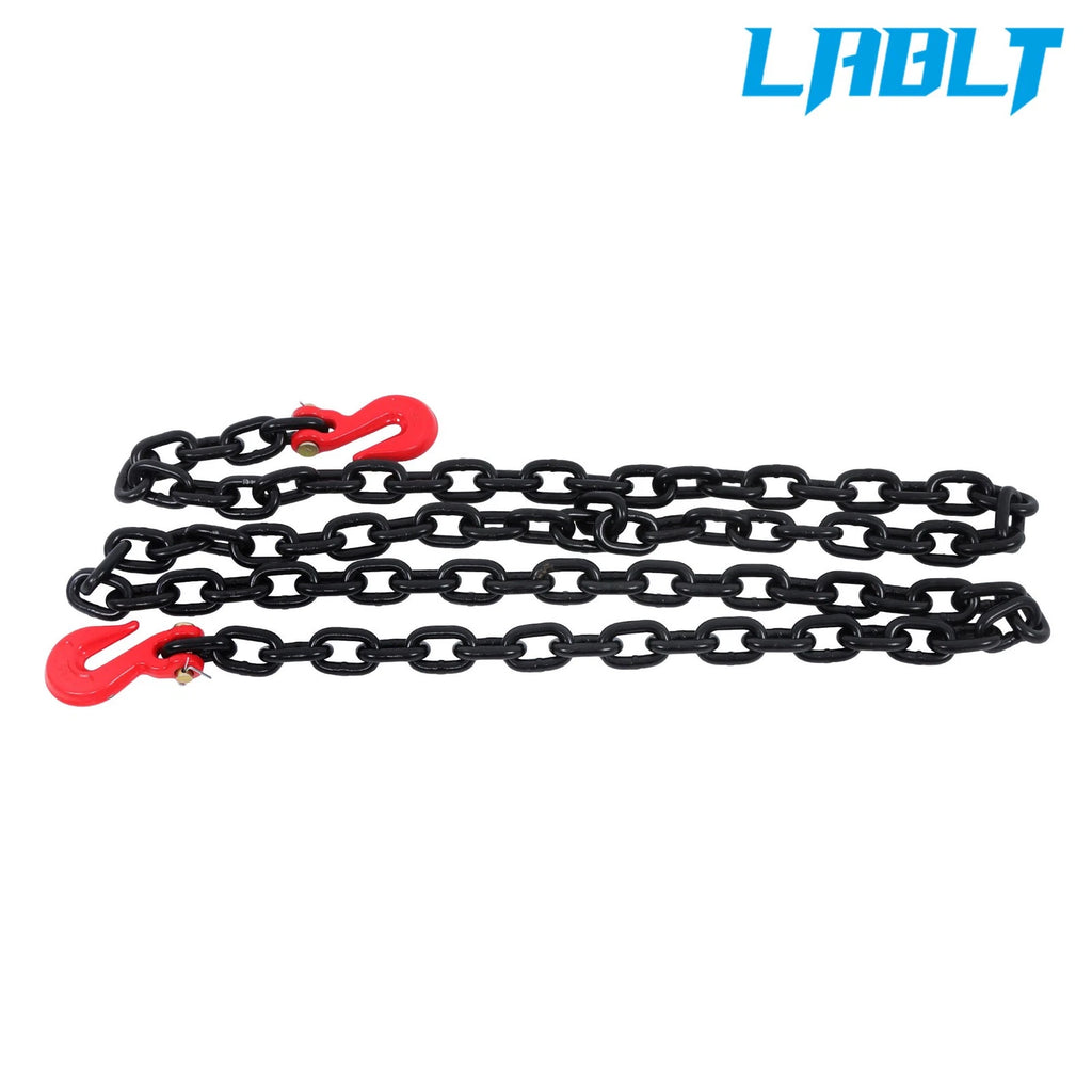 3/8" × 10 Ft G80 Tie Down Tow Chain with Hooks for Universal Use (7100 lbs)