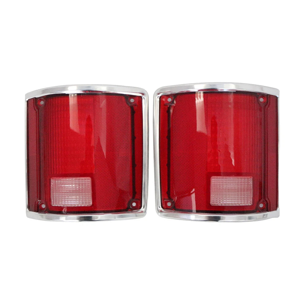 2X Tail Light Lens with Chrome Bezel for Chevrolet C10 C20 C30, GMC C15 C25 (1960–1987)