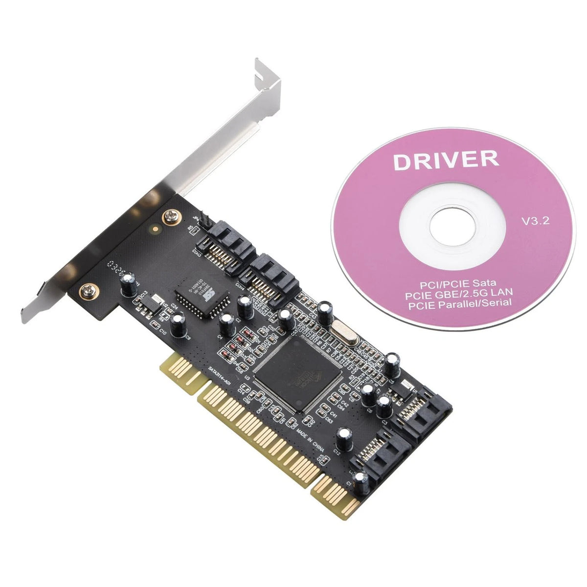 4 Port SATA PCI Expansion Card Adapter RAID 1
