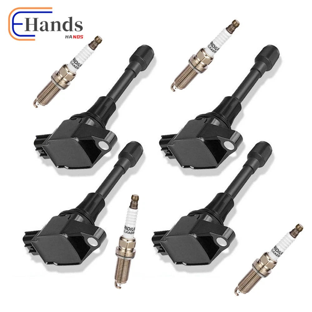 Set of 4 Ignition Coils + 4 Spark Plugs for Nissan Altima Cube 2.5L (2007–2012)