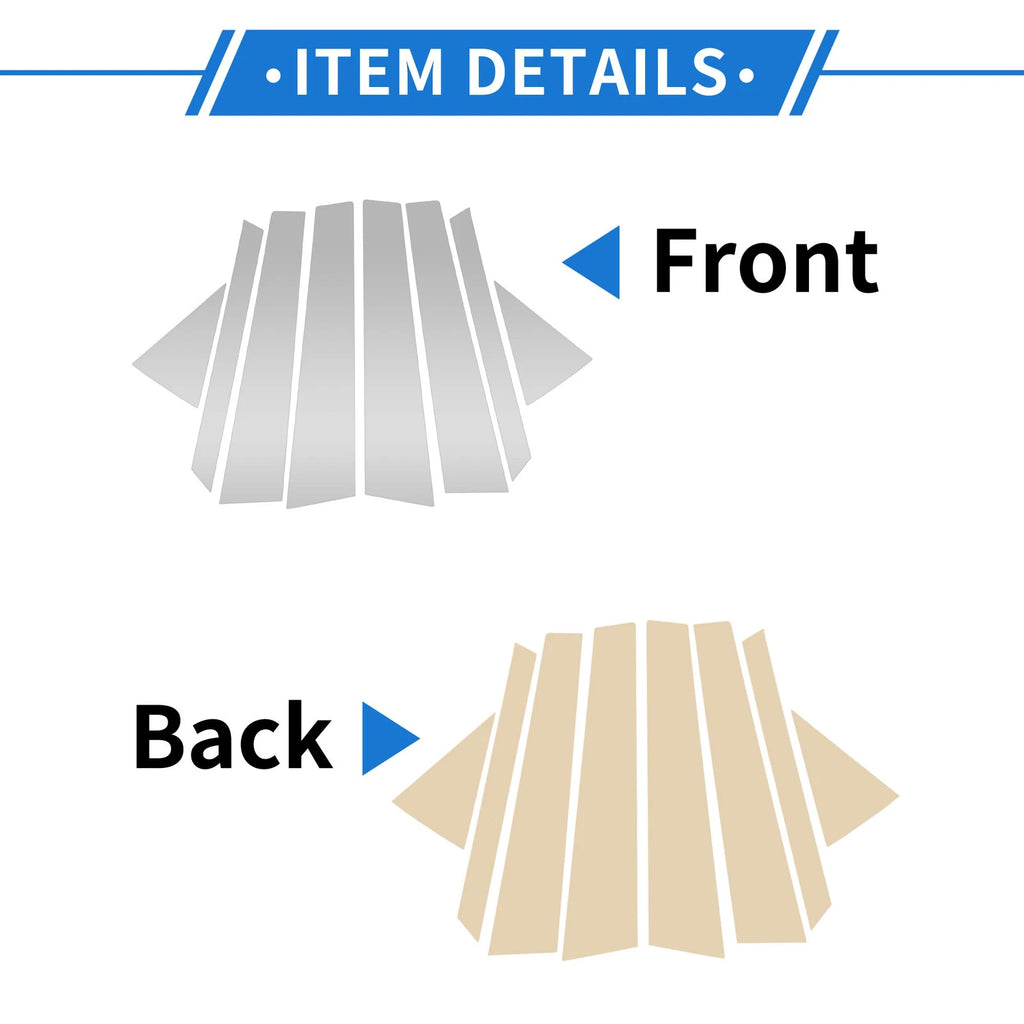 Door Pillar Window Trim Kit 8 Pcs for Hyundai Tucson (2016–2018)