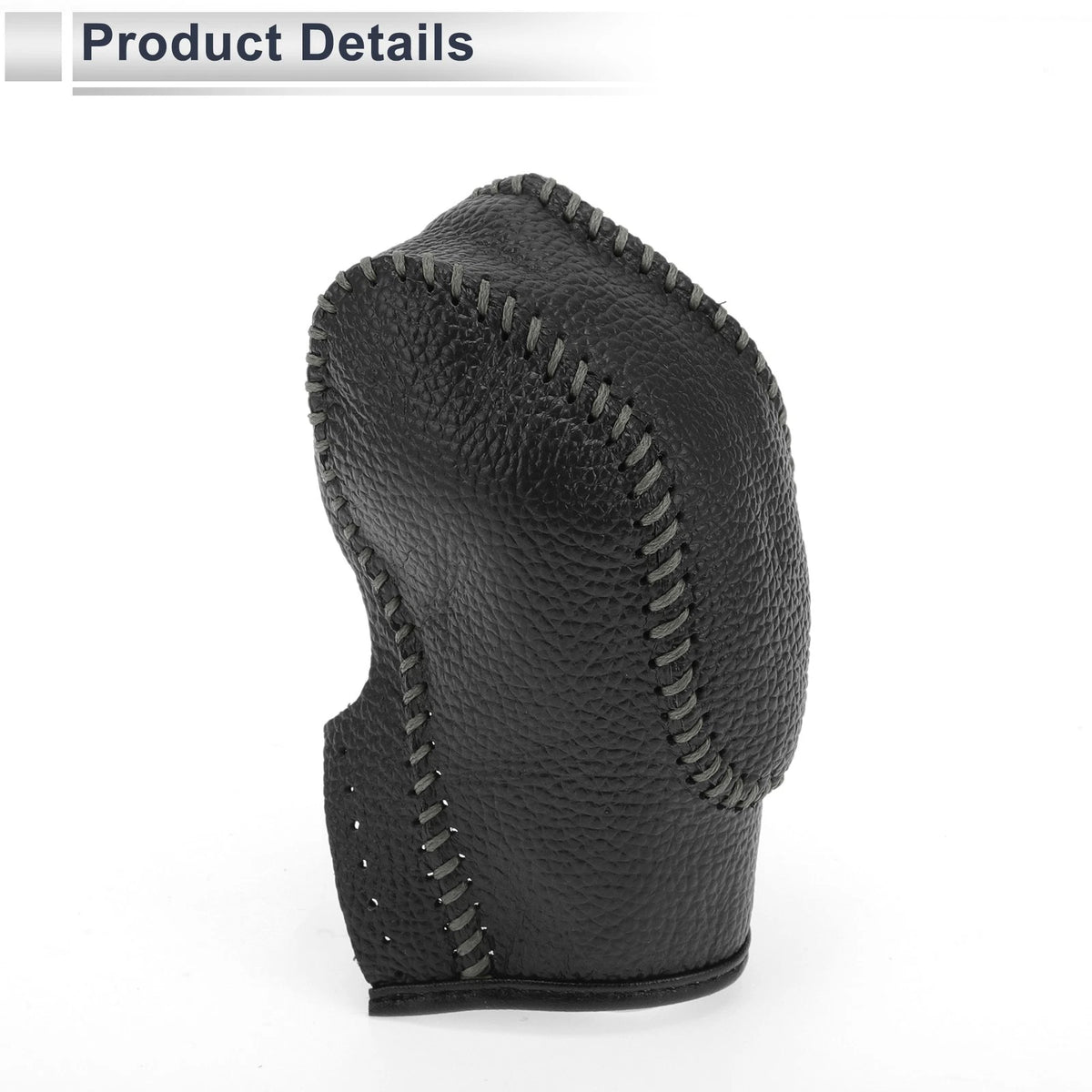 Pebbled Gear Shift Knob Cover for Ford Fusion (2013–2016) Black, Grey Faux Leather