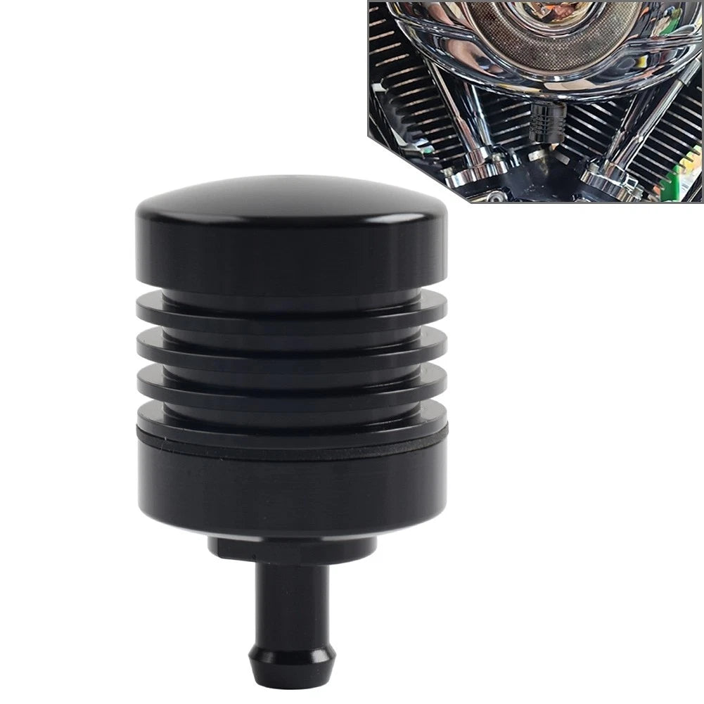 1x Universal Vented Engine Motor Breather Canister For Harley Custom Application