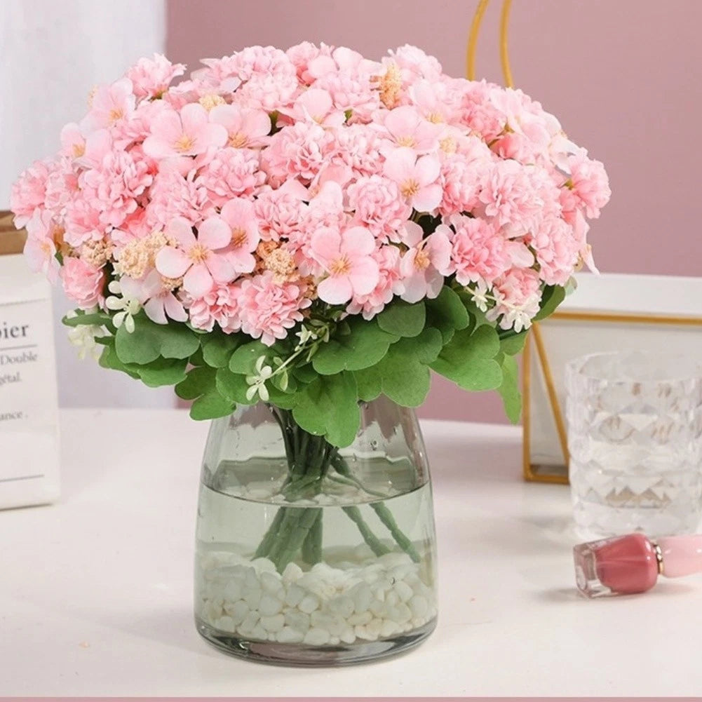 Set of 4 Artificial Silk Chrysanthemum Bouquets for Wedding Decor