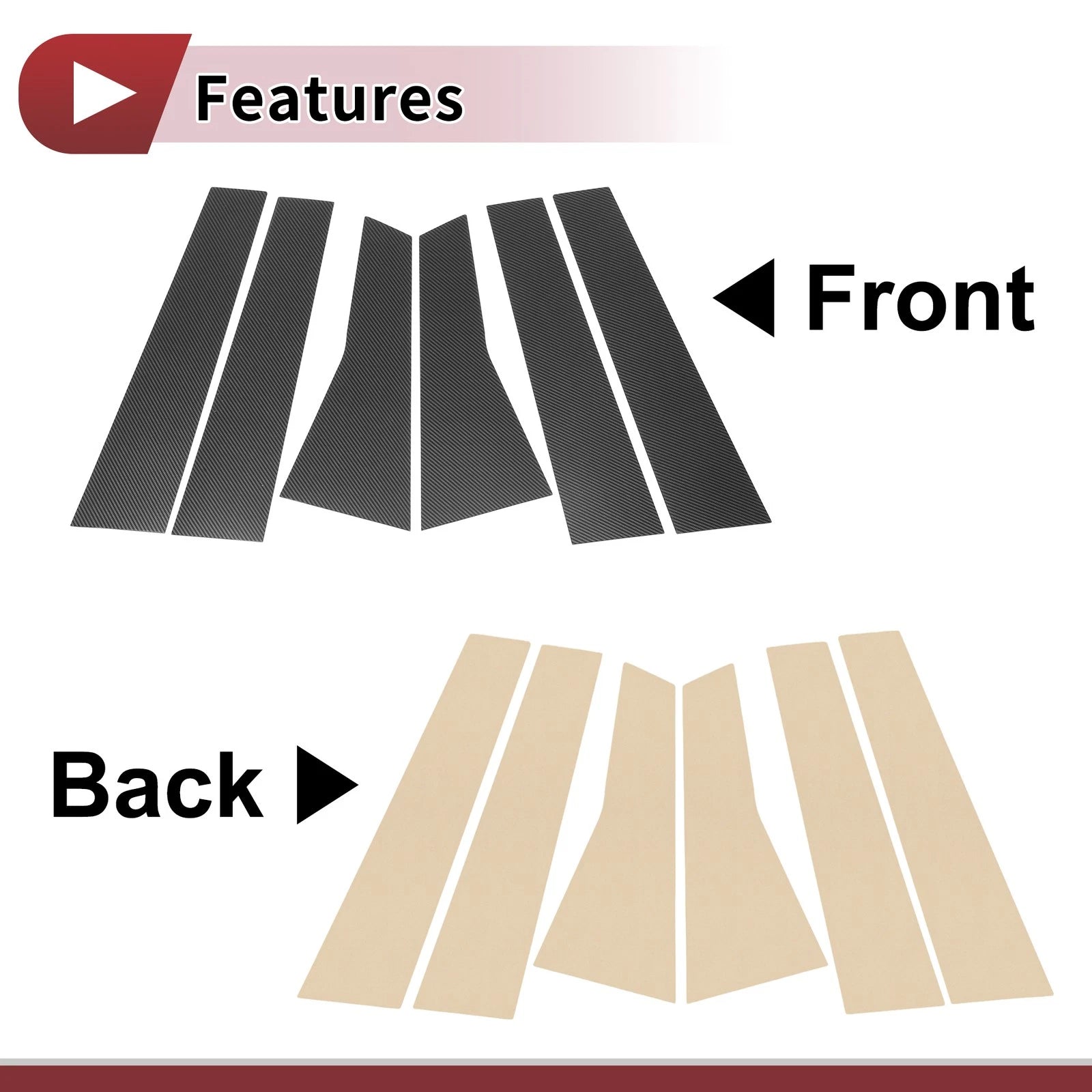 Door Pillar Window Trim Kit 6 Pcs for Mercedes-Benz B-Class (2020–2023)