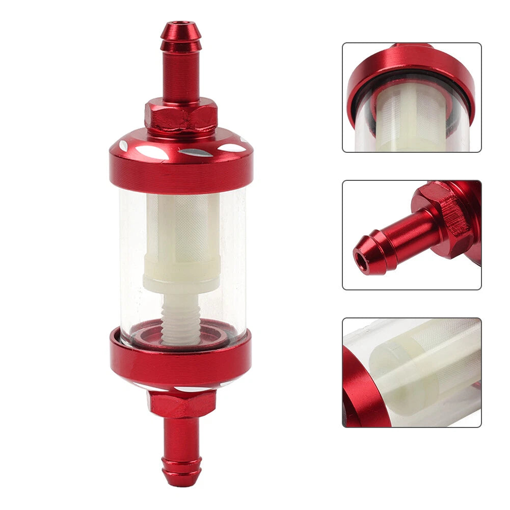8MM Inline Reusable Motorcycle Gas Fuel Filter for Universal Models