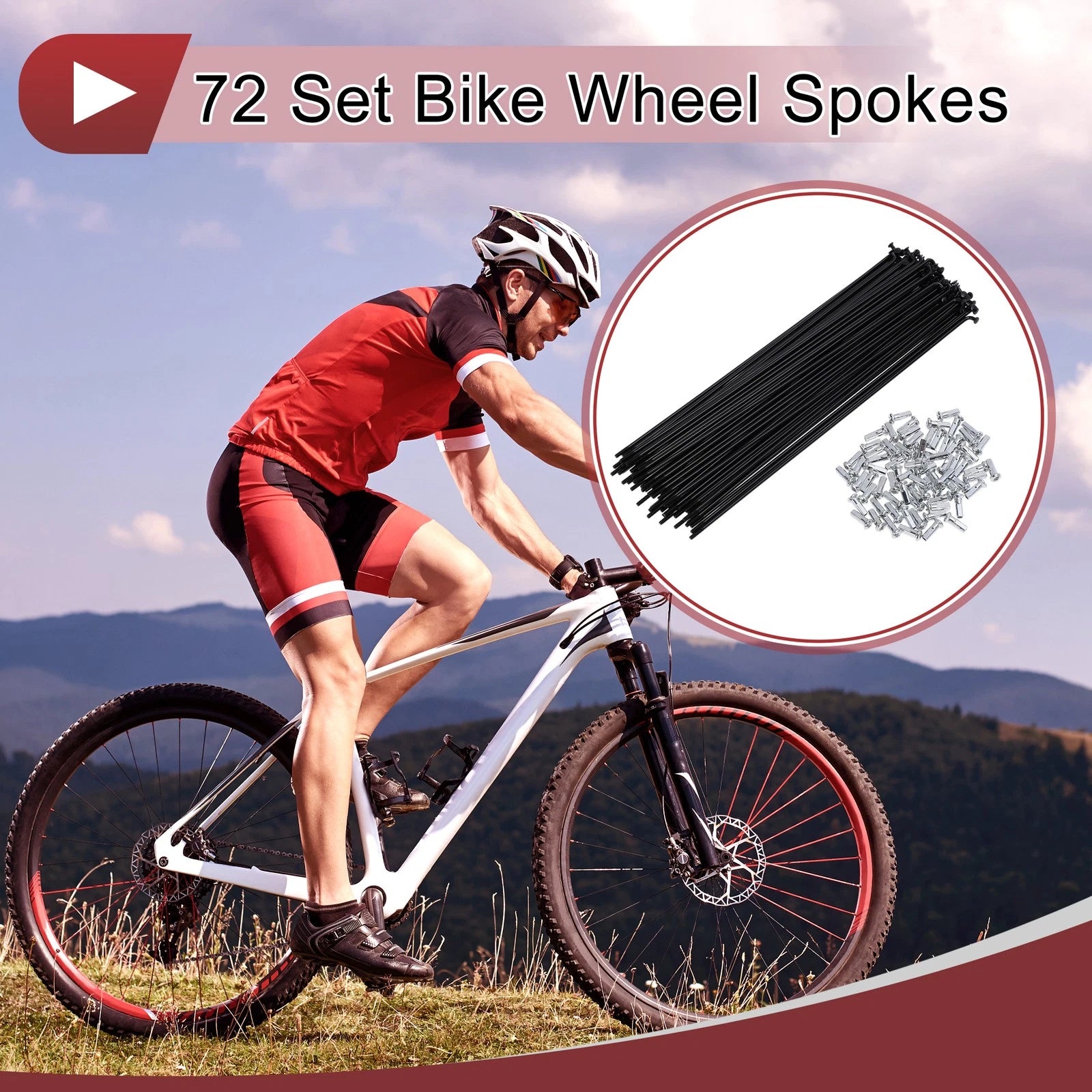 Bicycle Spokes Set 210mm Carbon Steel for 13G Wheel Rim (2000–2000)