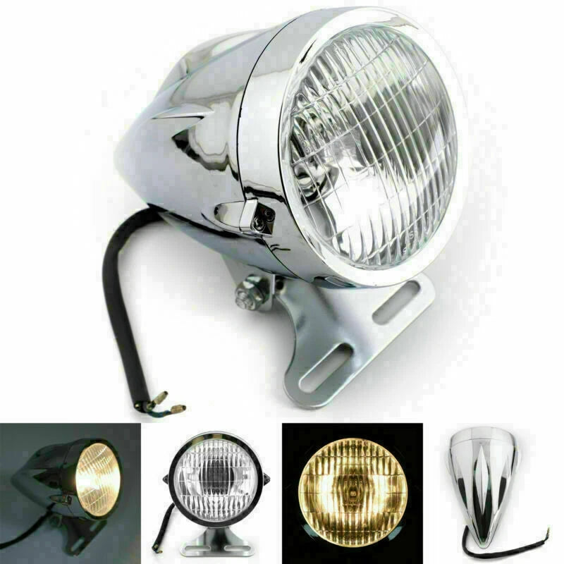 Chrome Bullet Headlight Lamp 4.75" for Hy Chopper Bobber (T9)