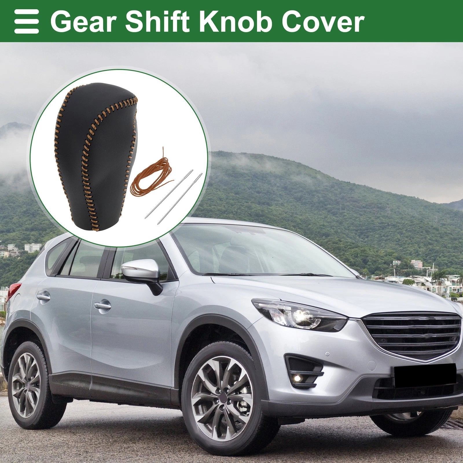 Gear Shift Knob Cover Replacement for Mazda CX-5 (2017–2022) Faux Leather