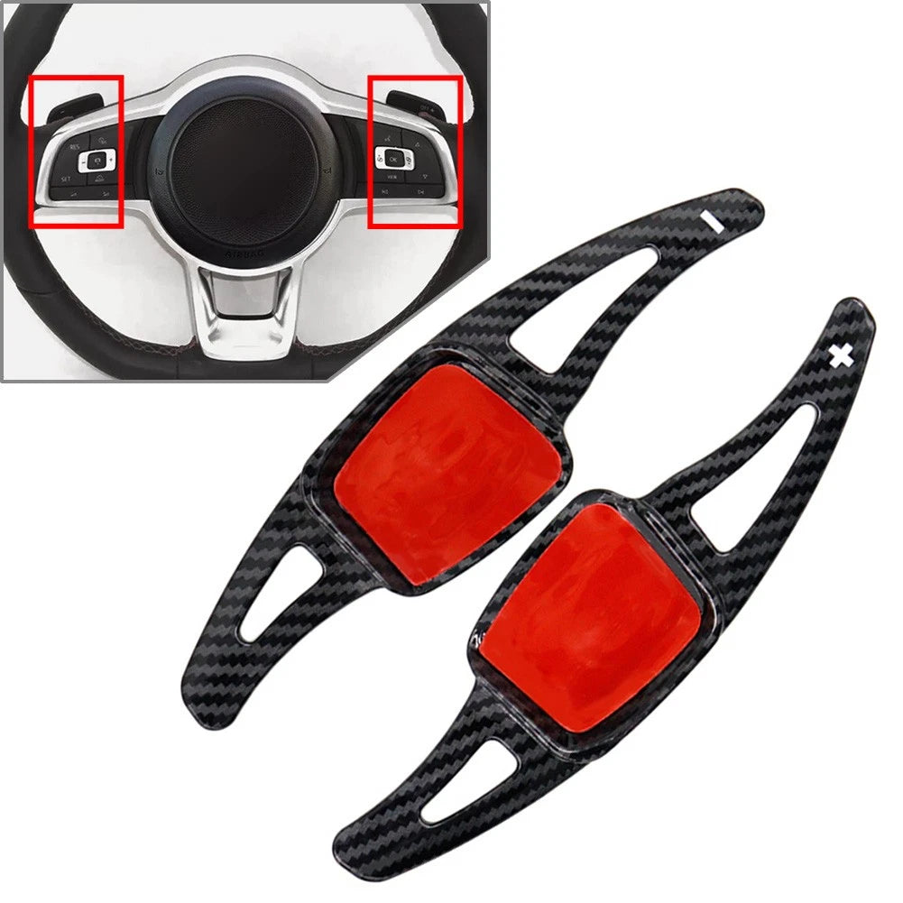Carbon Steering Wheel Paddle Shifter Extension for VW Tiguan Golf 7 8 Passat B8 (2016–2023)