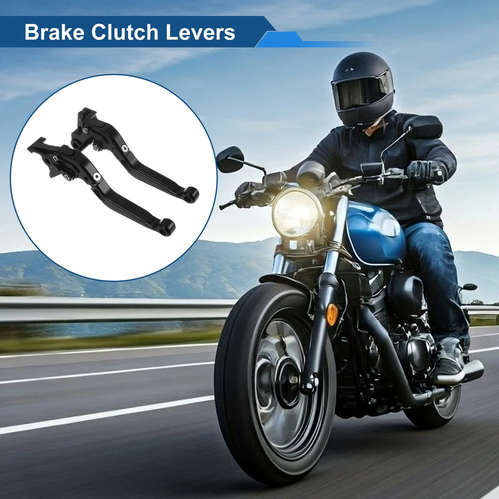 Adjustable Brake Clutch Levers for Kawasaki Vulcan S 650 (2015–2023) Solid Black