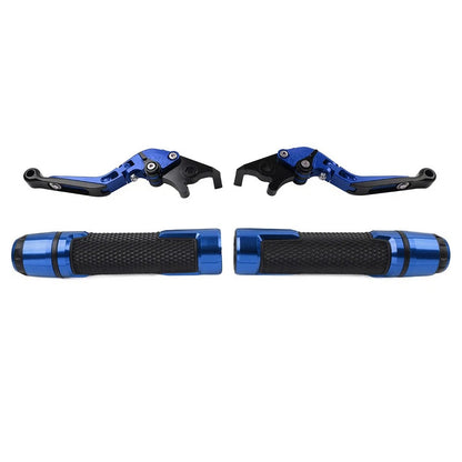 Blue Extendable Brake Clutch Levers Handlebar Grips Set For Kawasaki ZZR1400