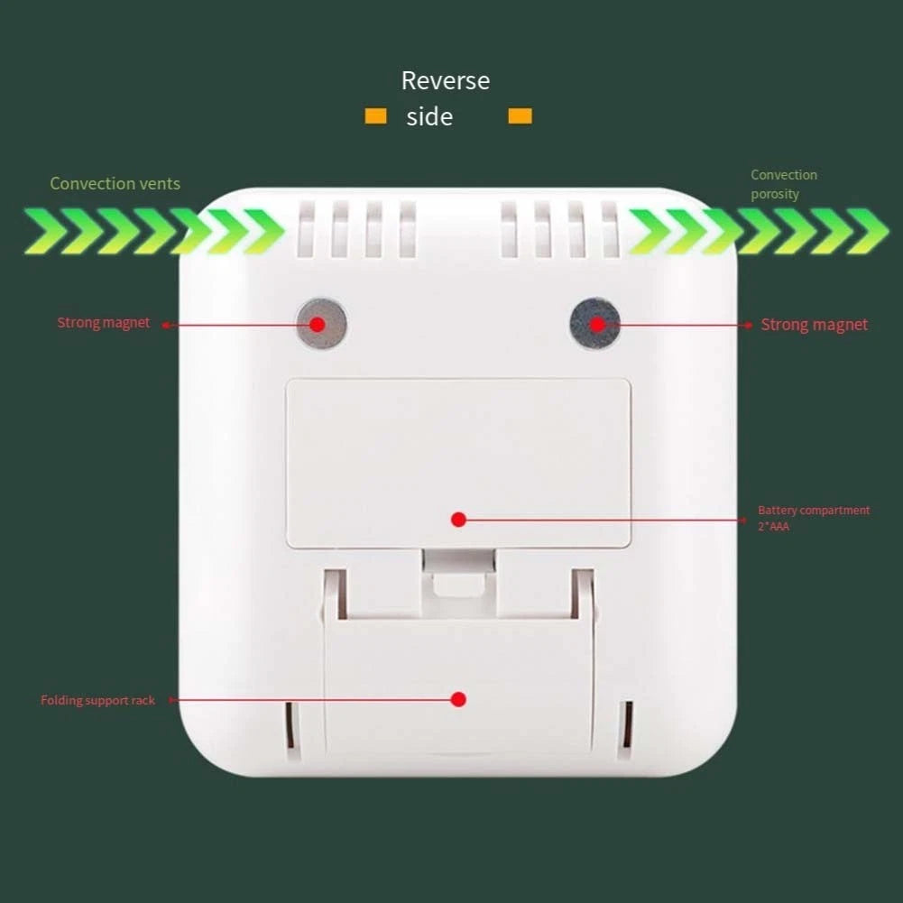 Compact Indoor Temperature and Humidity Display with Magnetic Attachment