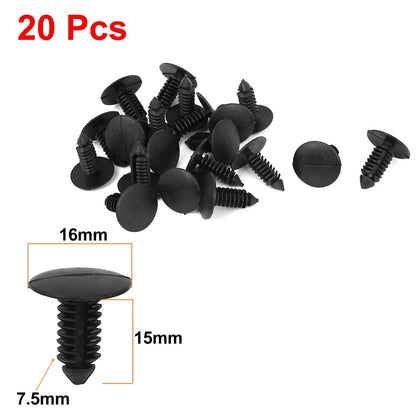 Set of 20 Plastic Car Bumper Fender Fir Tree Clips Rivets 8mm x 6mm