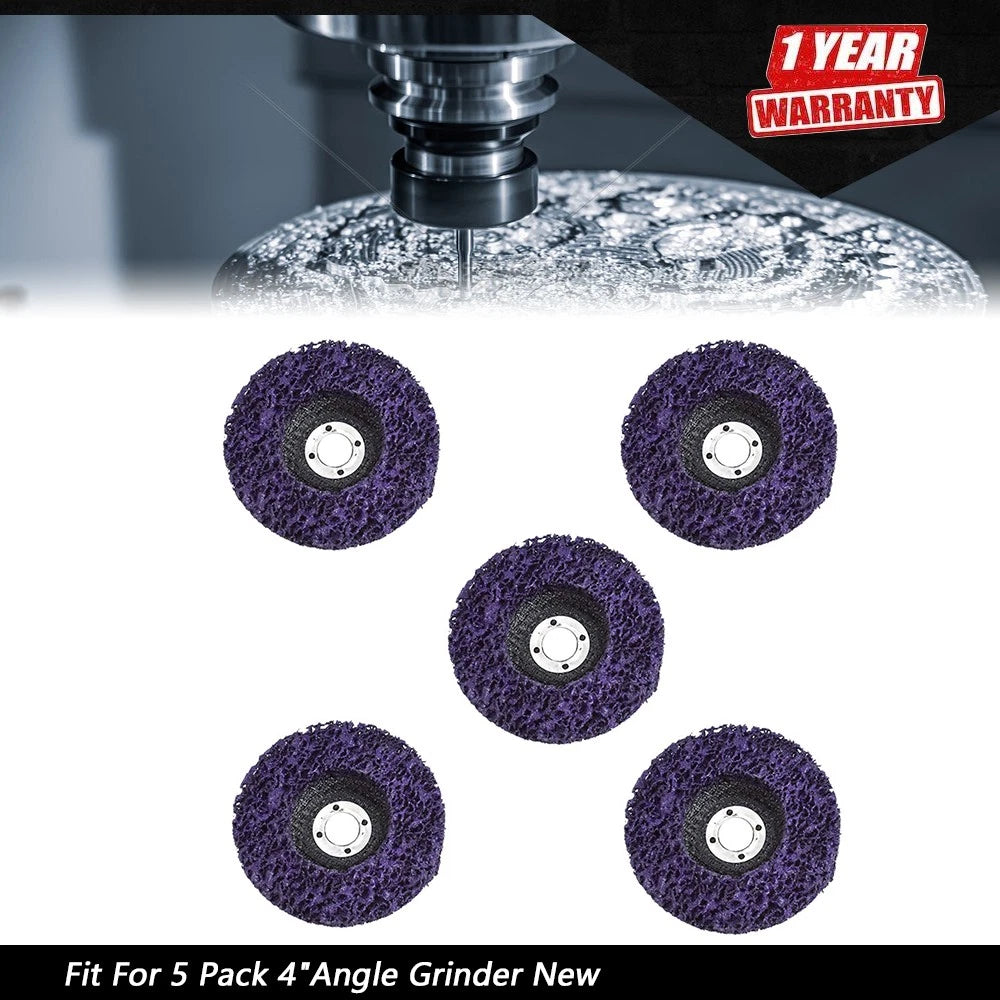 5 Pack 4" Poly Strip Disc Wheel for Angle Grinder