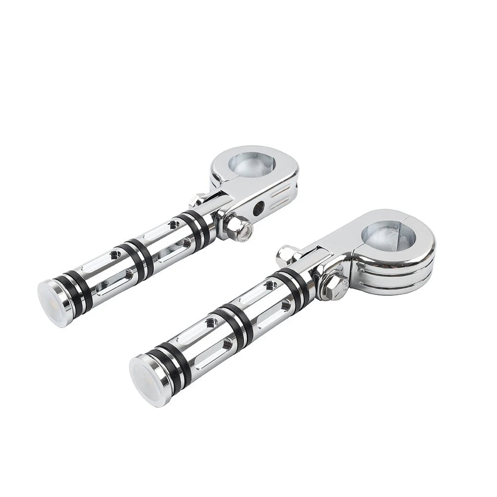 Engine Guard Bar Foot Pegs for Harley & Yamaha (25-32mm) Chrome