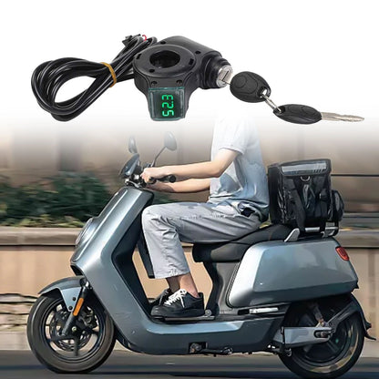 E Scooter Thumb Throttle System with Keyed Lock & Green LED Voltmeter