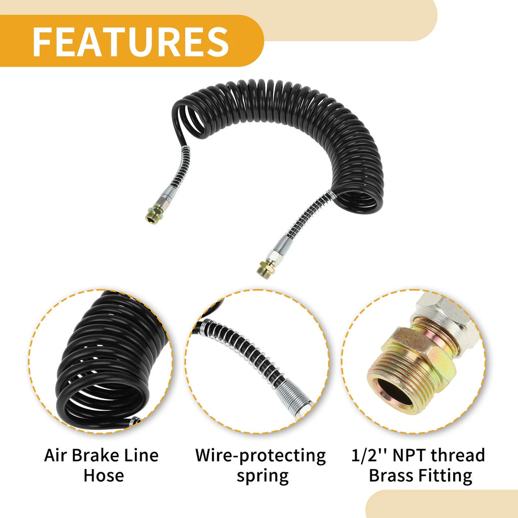 Air Brake Hose for 28FT Coiled Line (Nylon Iron)