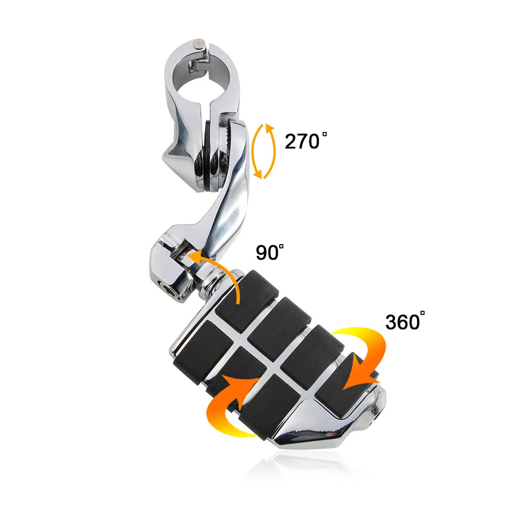 1 1/4" Chrome Highway Foot Pegs for Harley