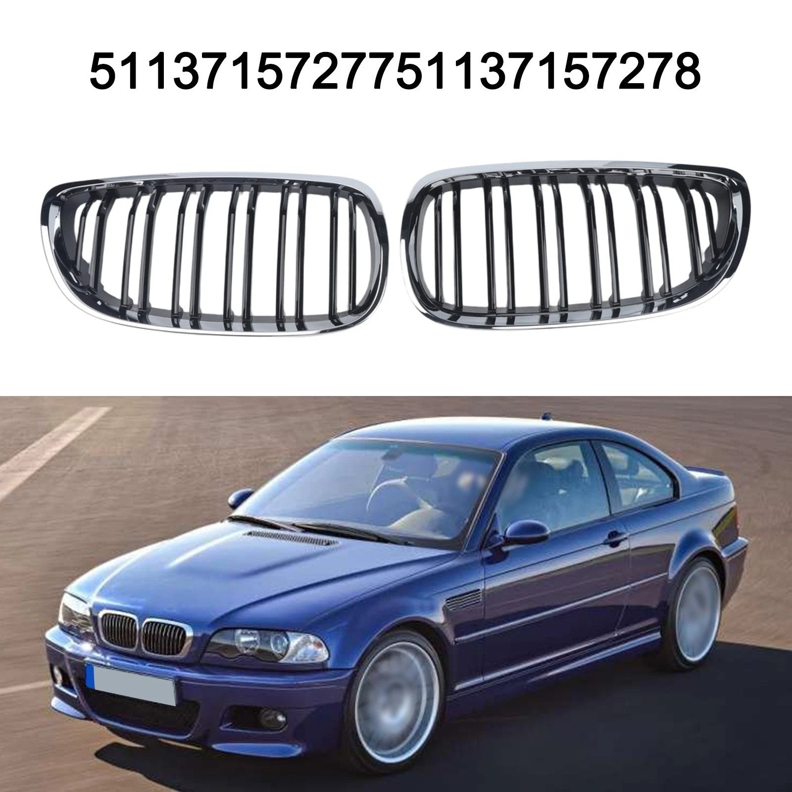 Front Bumper Grille Pair for BMW E92 E93 M3 (2007–2013) OEM 51137157278