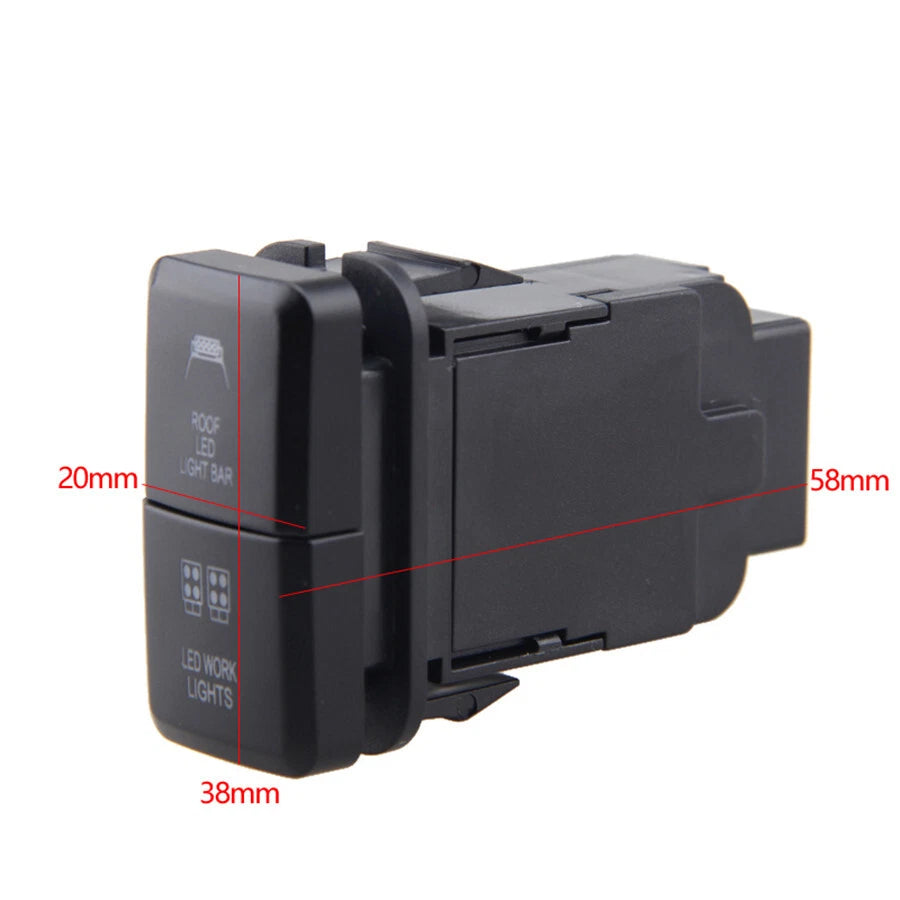 On-Off Push Switch for Toyota Prado Hilux Landcruiser (Blue Green LED)