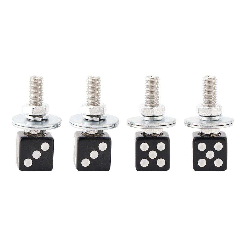 Set of 4 Black Plastic License Plate Frame Screws for M6 Vehicles
