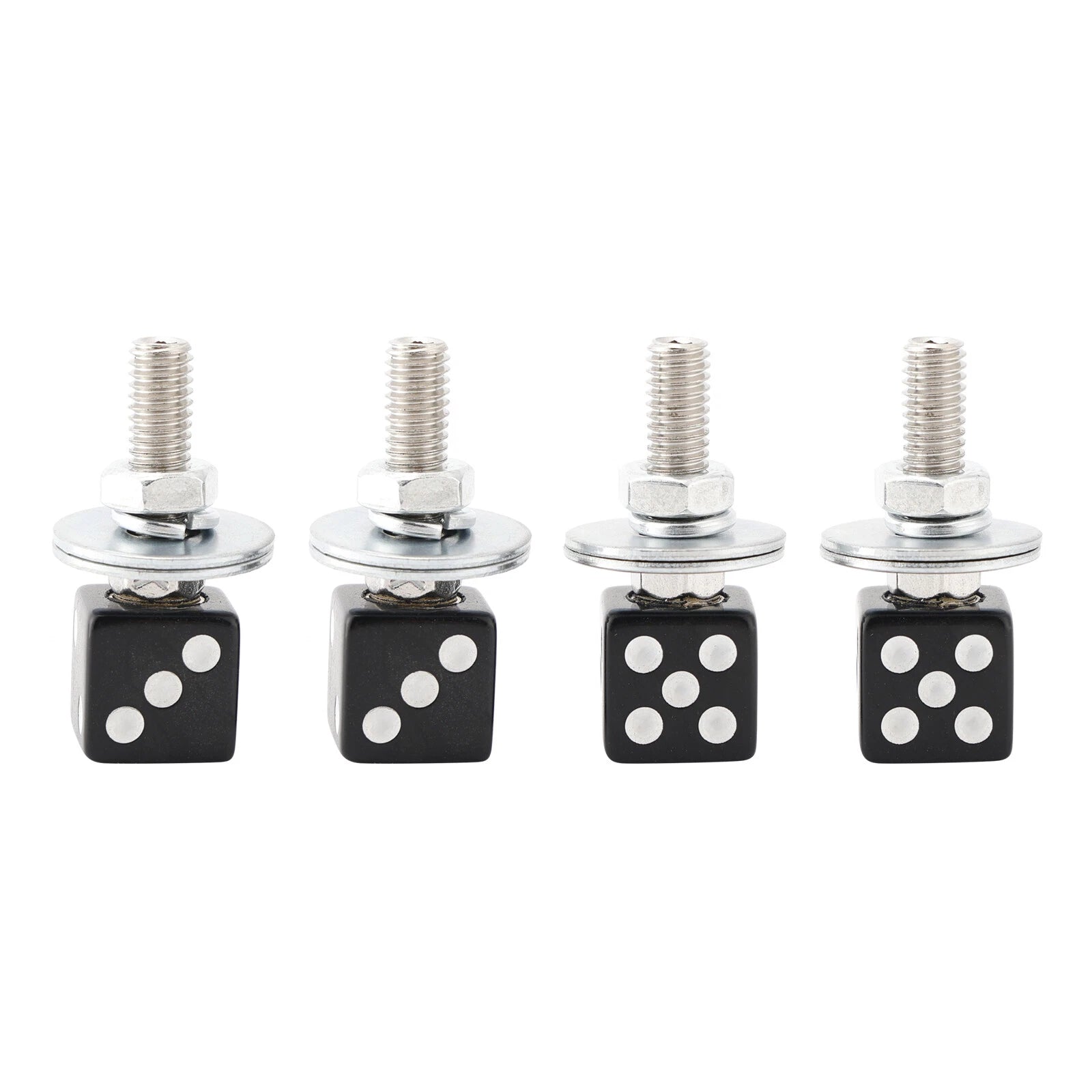 Set of 4 Black Plastic License Plate Frame Screws for M6 Vehicles