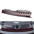 Front Upper Hood Grille for VW Golf (2010–2013) Black Red Trim
