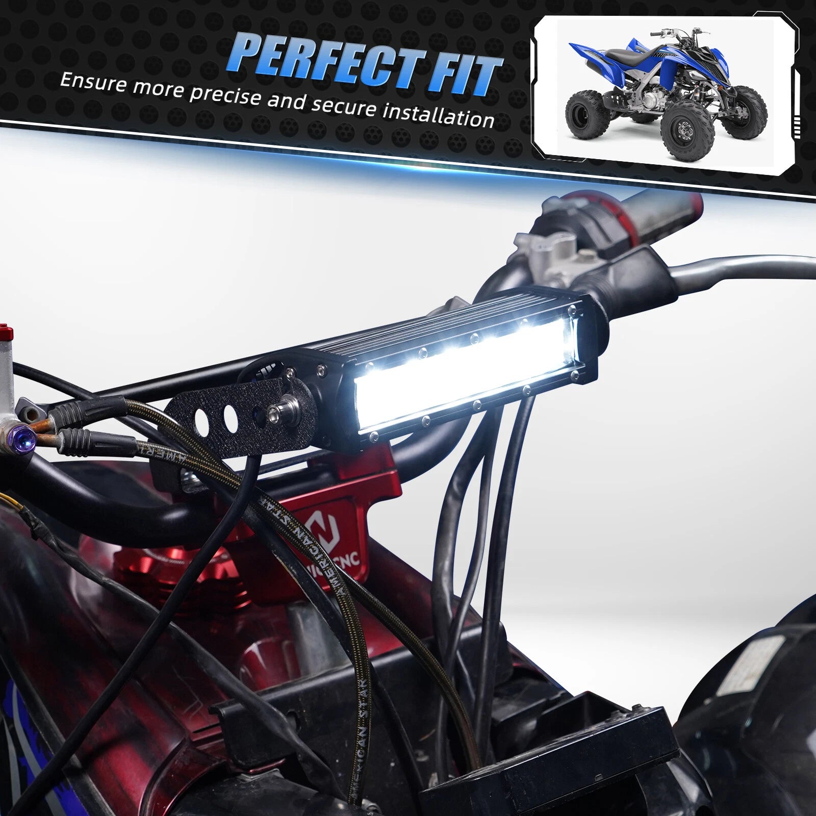 LED Front Headlight with Bracket for Yamaha Banshee 350 Blaster 200 (1997–2006)