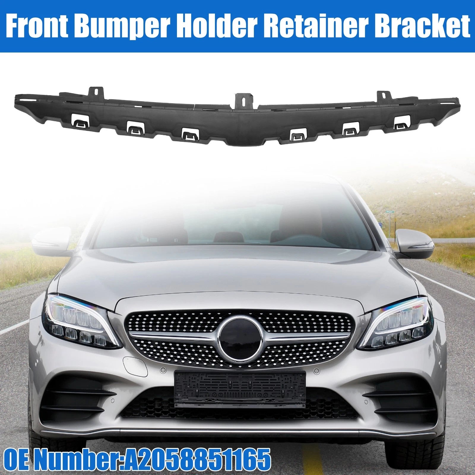 Front Upper Bumper Cover Inner Support Bracket for Mercedes C43 AMG (2017–2019)