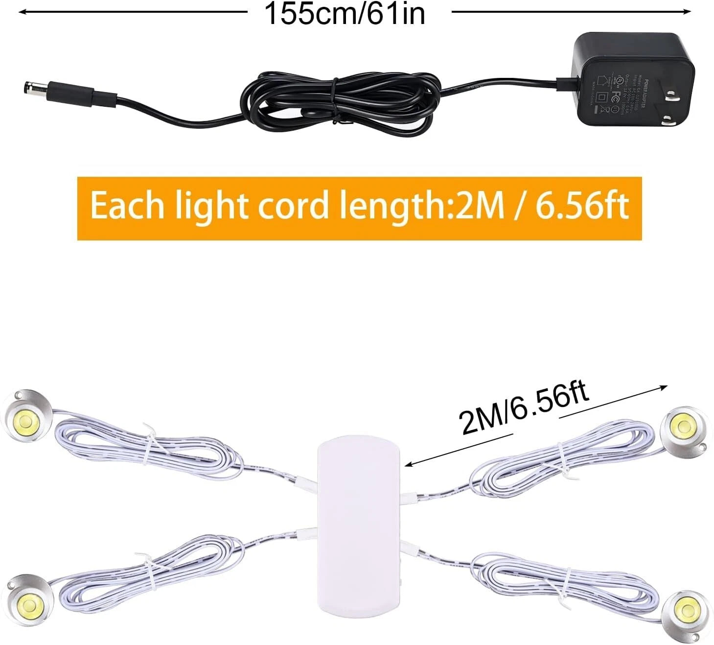 4X Mini Spotlights for Plants Jewelry Showcase Display Warm White