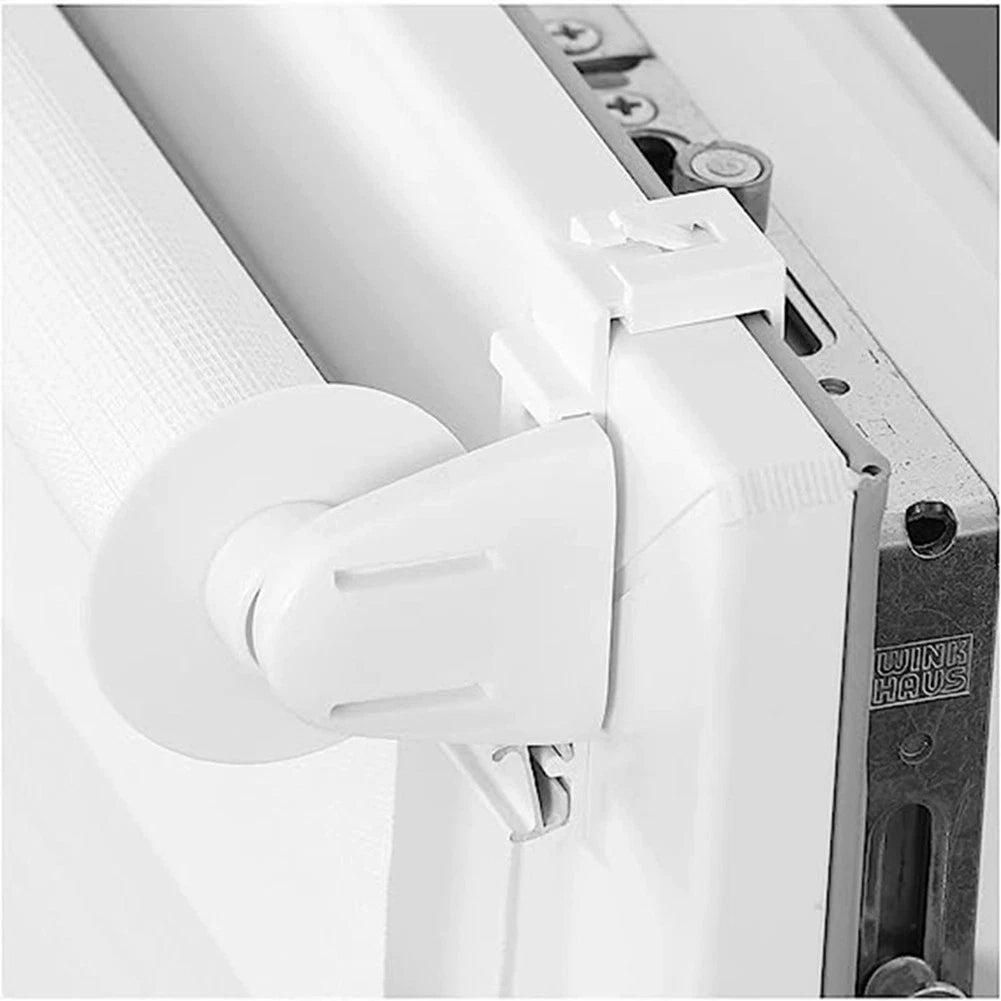Set of 10 Binder Holders for Double Roller Blinds - White Plastic