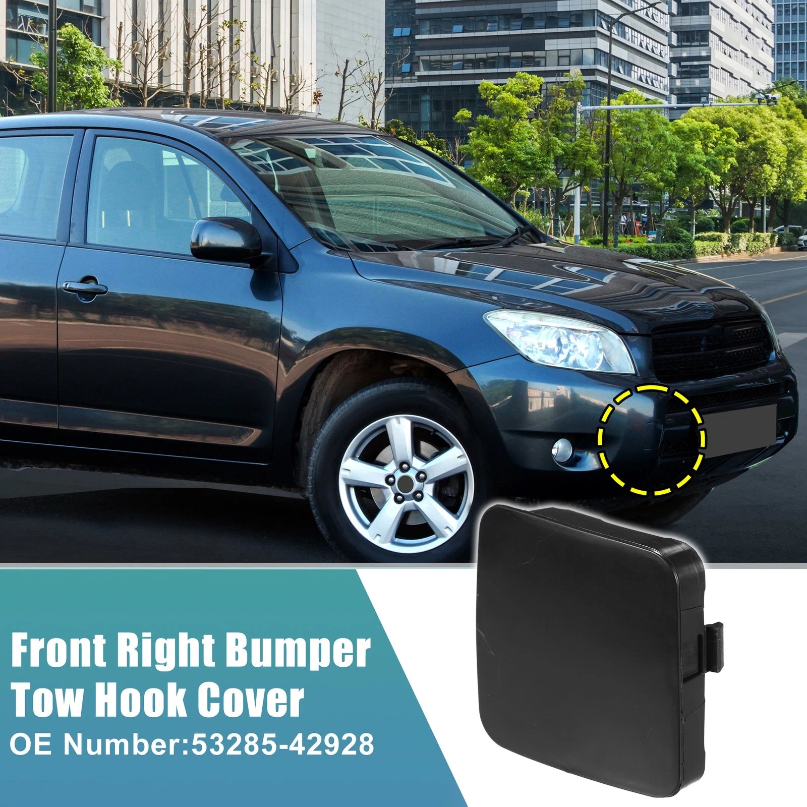 Tow Hook Cap Front Right Unpainted Replacement for Toyota 4Runner (2003–2009)
