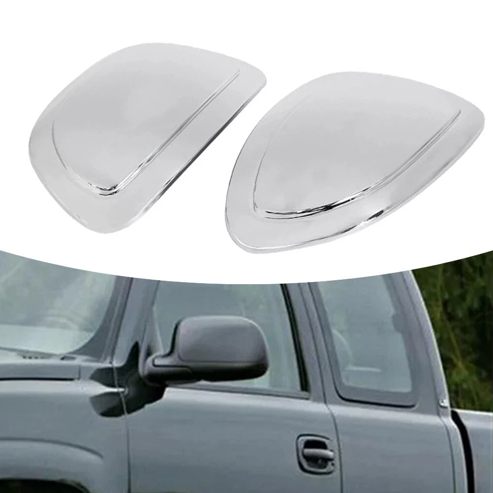 Chrome Overlay Mirror Covers for Chevy GMC Trucks (Weather Resistant)