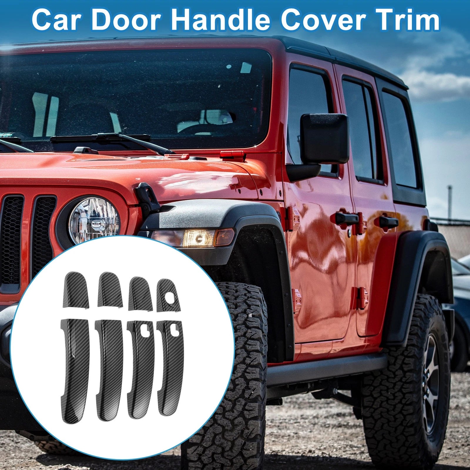 Door Handle Cover Trim Side for Ford Ranger Silver Tone (2011–2018)