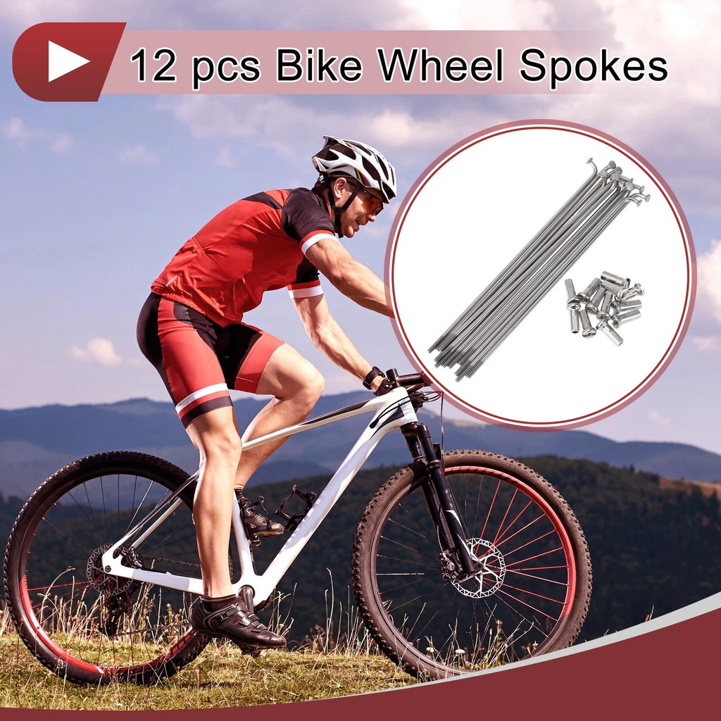 Bicycle Wheel Spokes Replacement 112mm 304 Stainless Steel for 14G (Set)