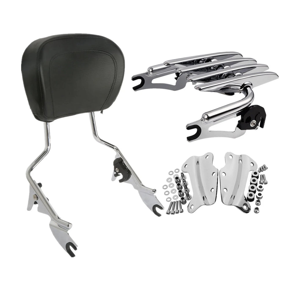 Sissy Bar Backrest Luggage Rack Docking Kit for Harley Touring (2009–2013)
