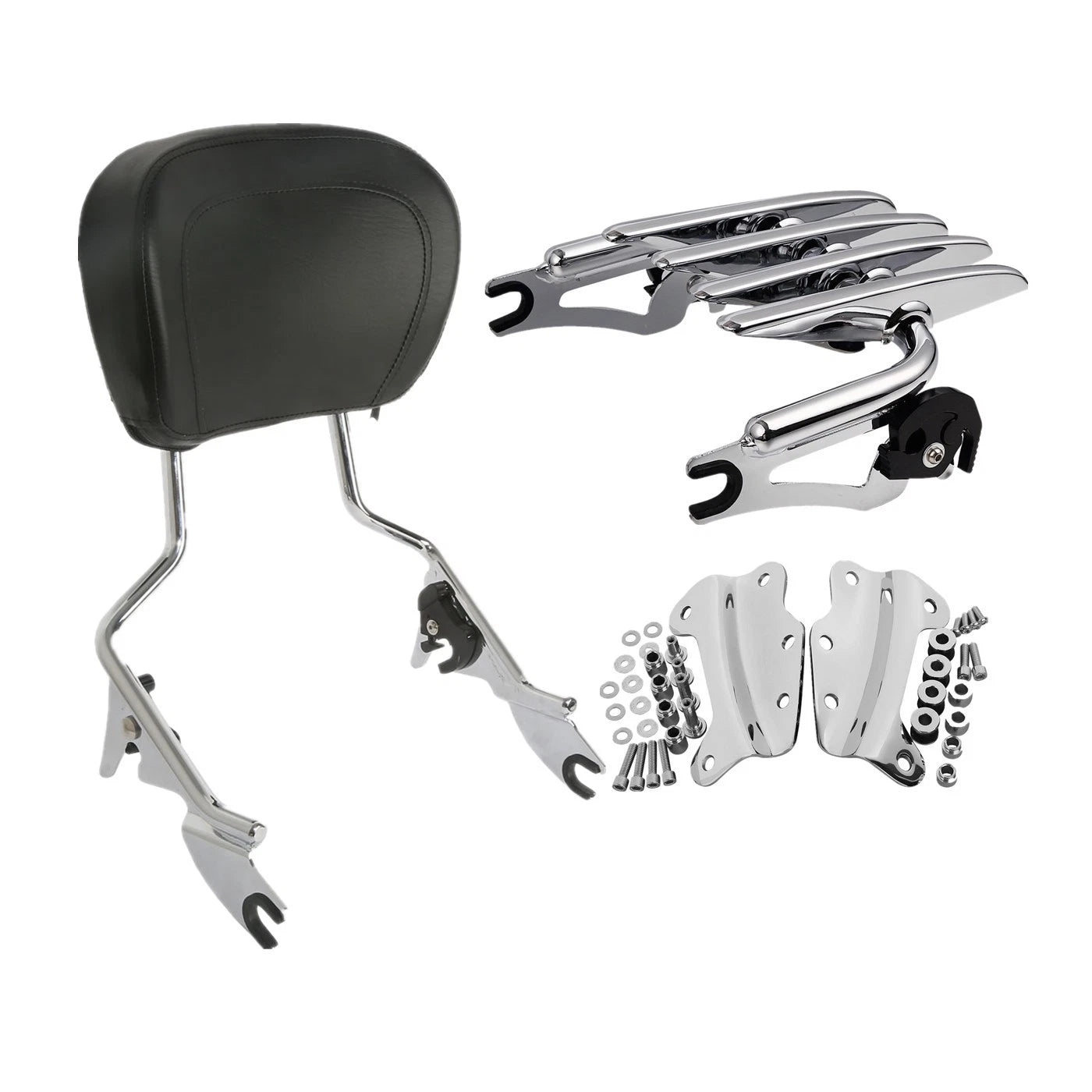 Sissy Bar Backrest Luggage Rack Docking Kit for Harley Touring (2009–2013)
