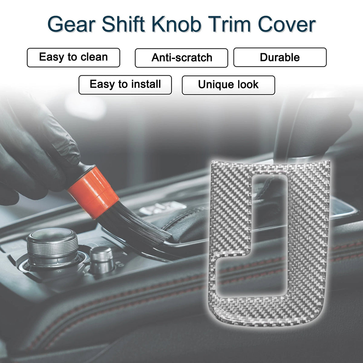 Gear Shift Knob Cover Decal for Subaru Impreza 2012–2014 Silver Tone
