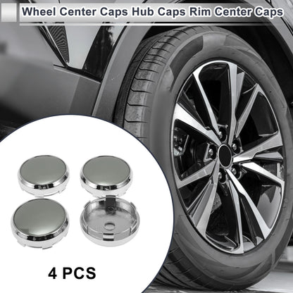 Set of 4 Wheel Center Caps for 2.42" 2.60" Silver Tone