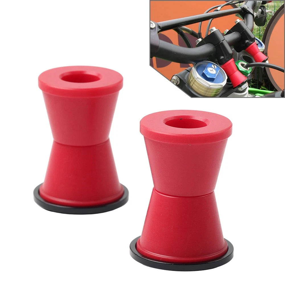 Handlebar Clamp Mount Bushings for CRF YZF RMZ KLX KX (2000–2023) Red/Black
