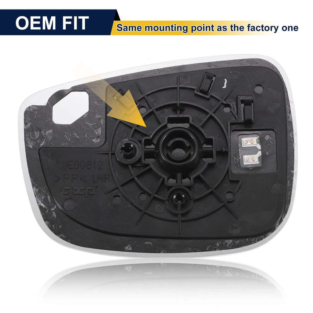 Right Passenger Side Mirror Glass Heated with Backing Plate for Mazda CX-3 (2016–2022)