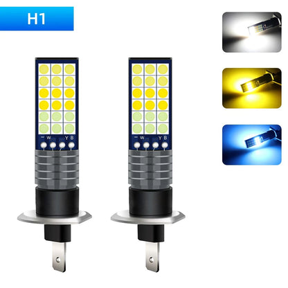 LED Fog Lamp for Car H1 High Brightness Three Color Mode (2010–2023)