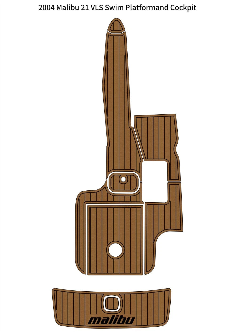 EVA Foam Teak Decking Cockpit Pad for Malibu 21 VLS (2004)