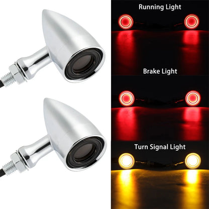 2Pcs LED Turn Signal Blinker Light for Motorcycle (Chrome Housing)