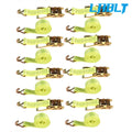 8 Pack 2" × 15' Ratchet Straps for Heavy Duty Tie Downs - 5000 lb Capacity