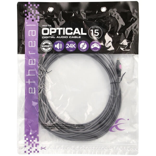 Digital Optical Audio Cable for Ethereal MHX-T15 (24k Gold-Plated)