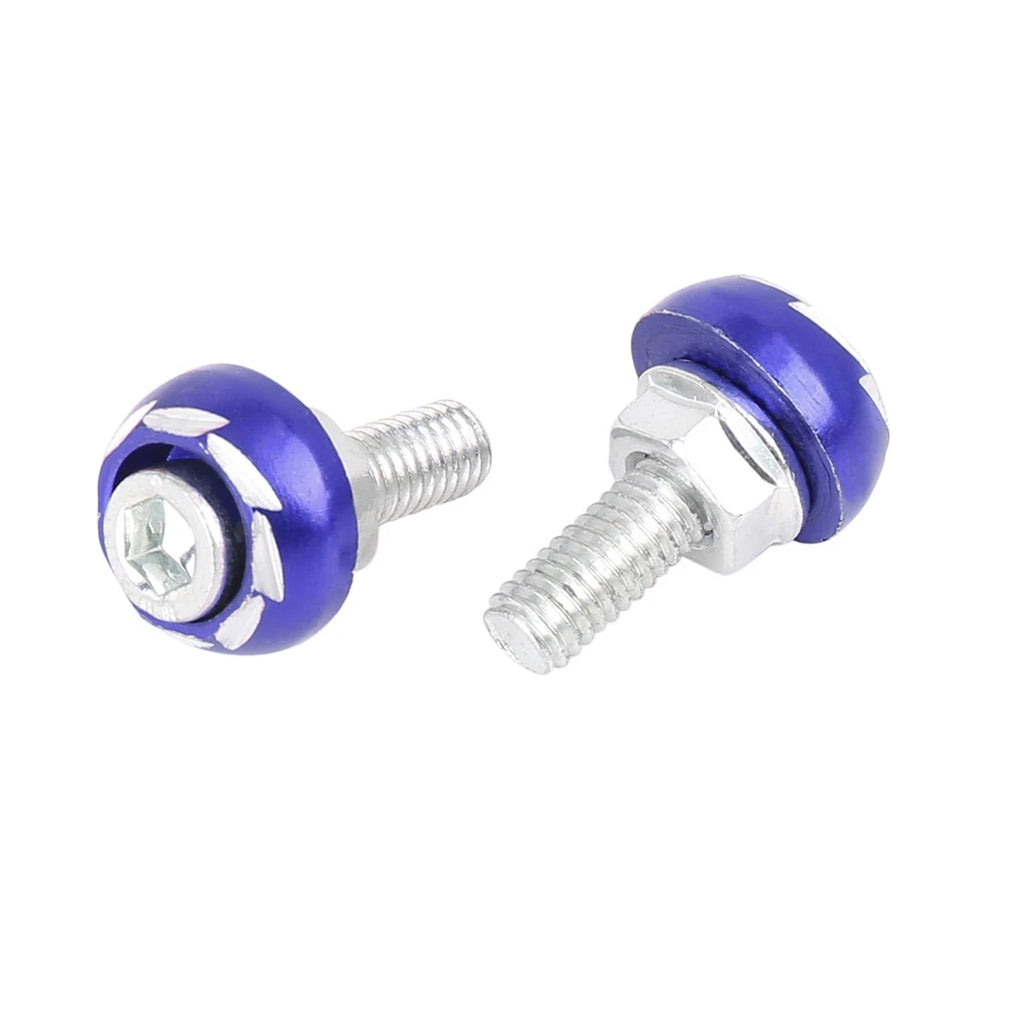 6mm License Plate Frame Bolt Screws 4pcs for Motorcycle (Blue) (Fits Most)